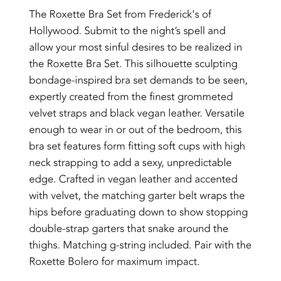 Roxette vegan leather & velvet set - Picture 3 of 4